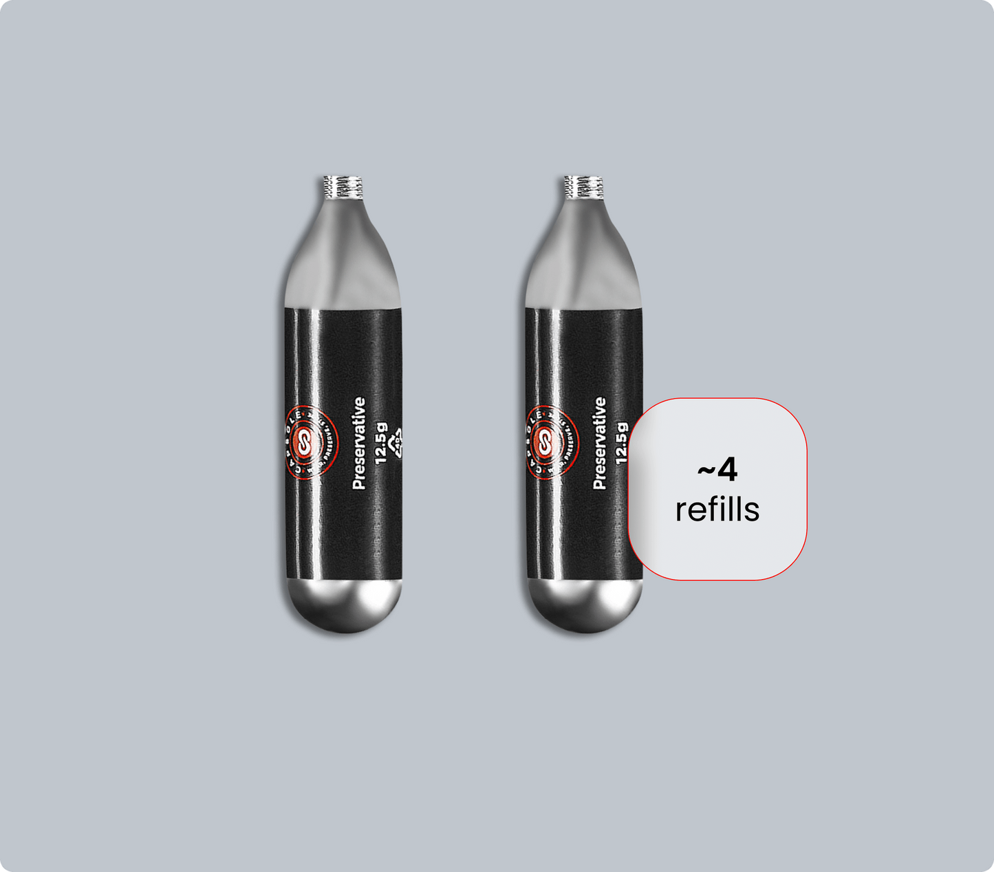 2 Cartridges (Not CO2) ( ~4 refills)